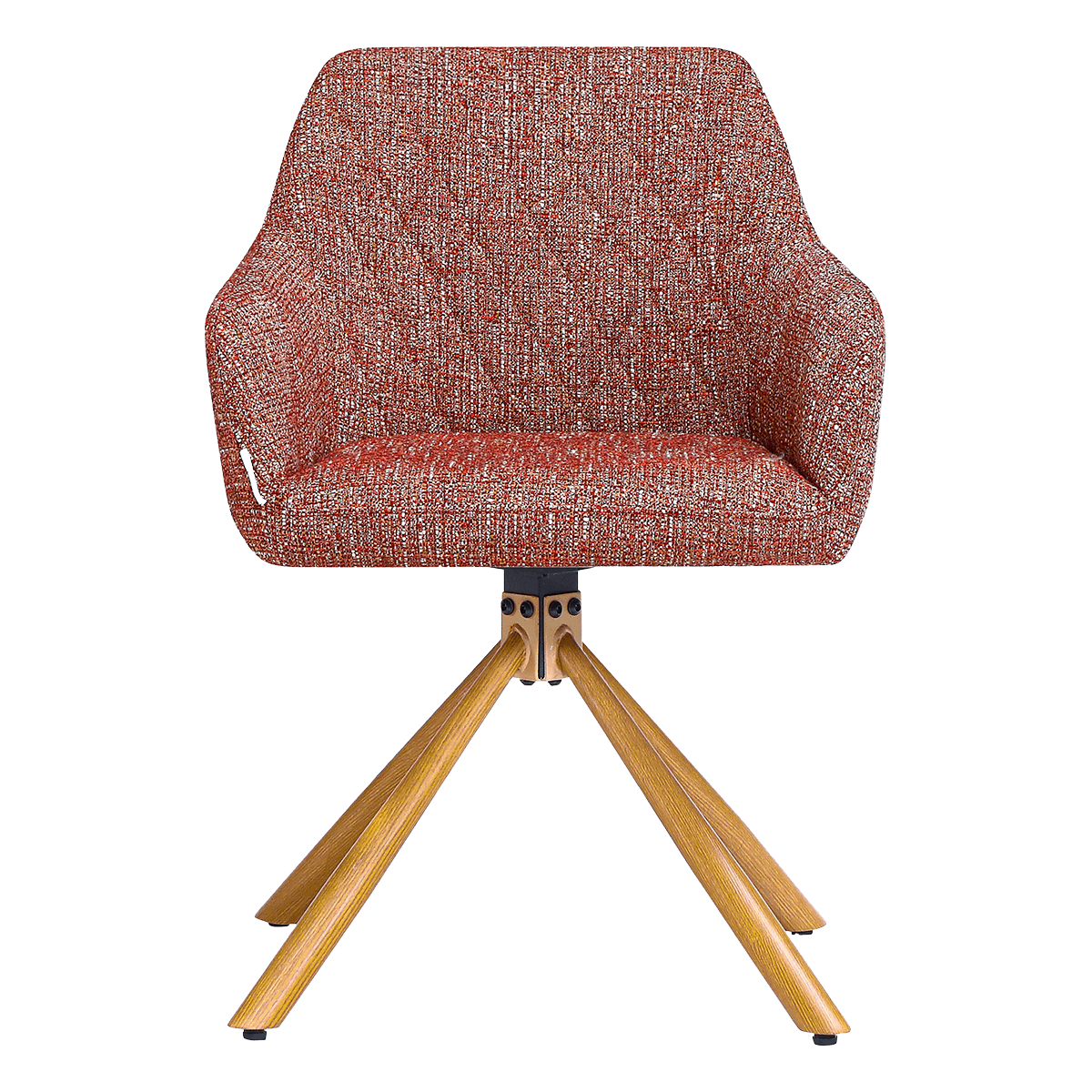 Wolf Swivel Meeting Chair Red OTE Oak Finish Base 1