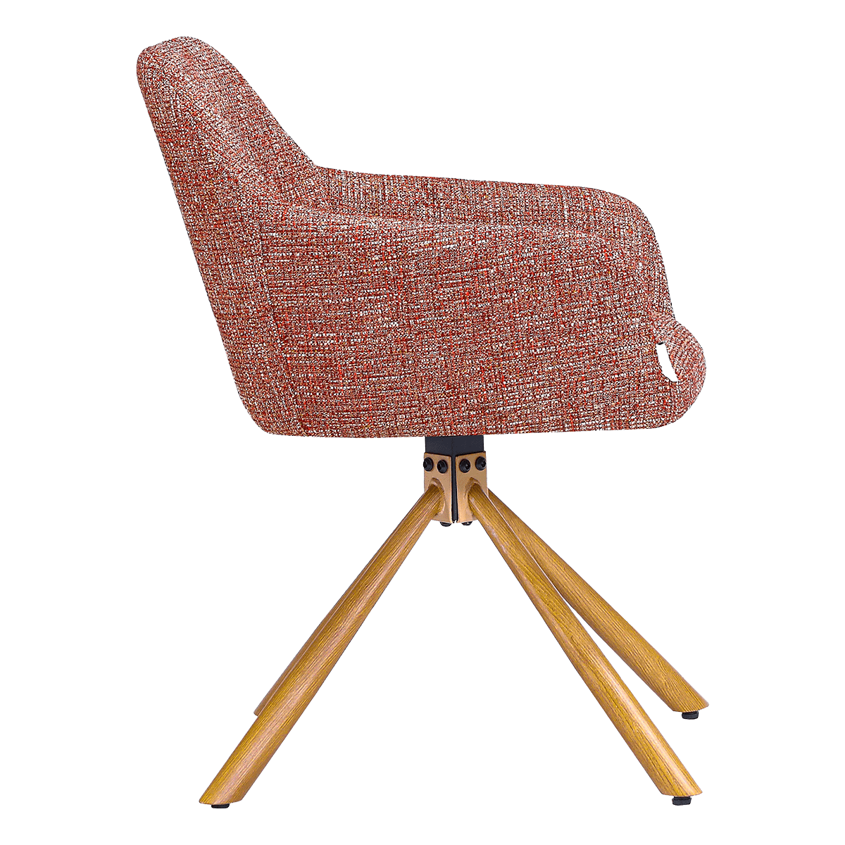 Wolf Swivel Meeting Chair Red OTE Oak Finish Base 3
