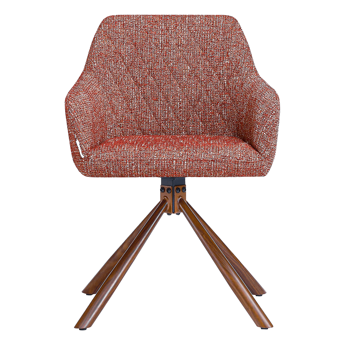 Wolf Swivel Meeting Chair Red OTE Walnut Finish Base 3