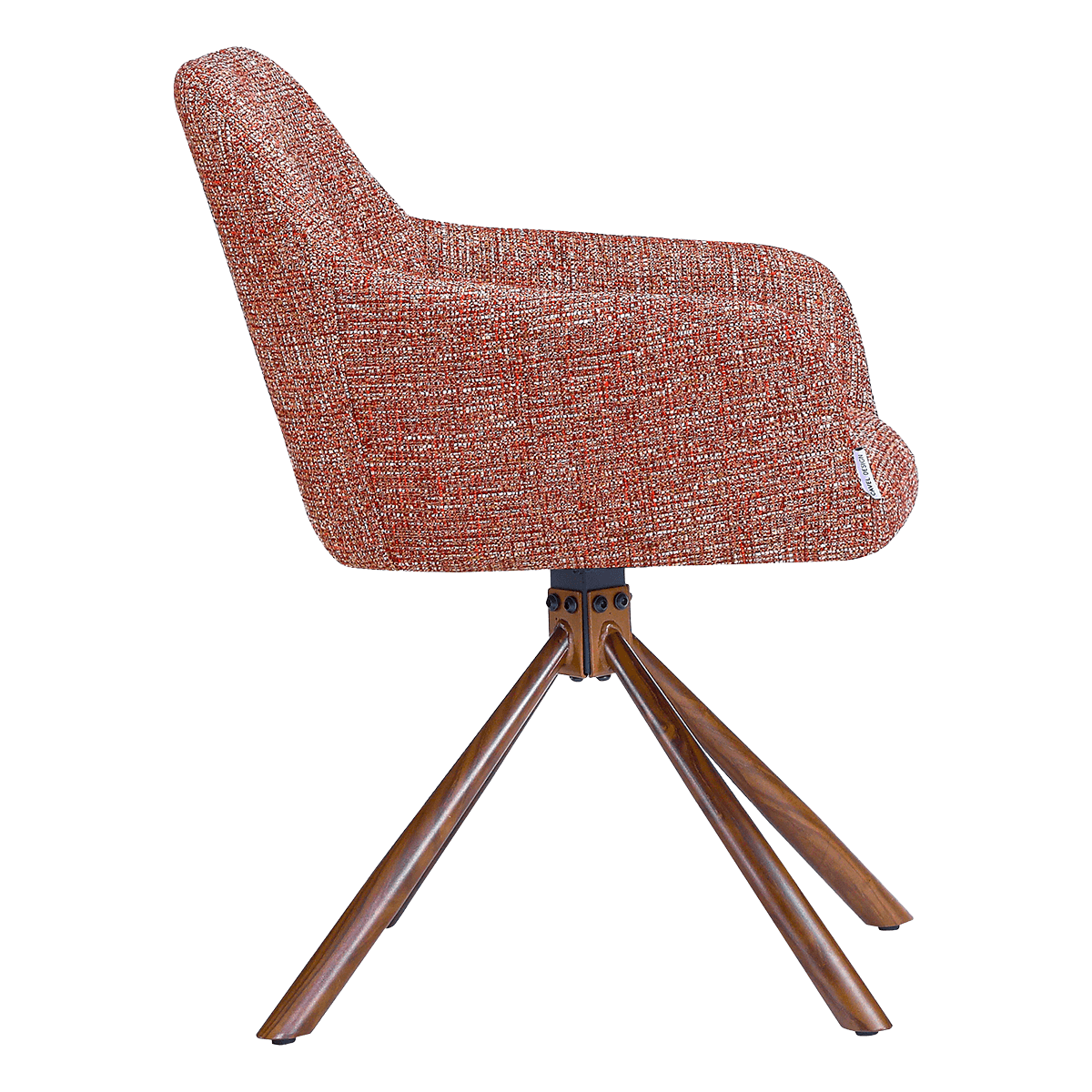 Wolf Swivel Meeting Chair Red OTE Walnut Finish Base 4