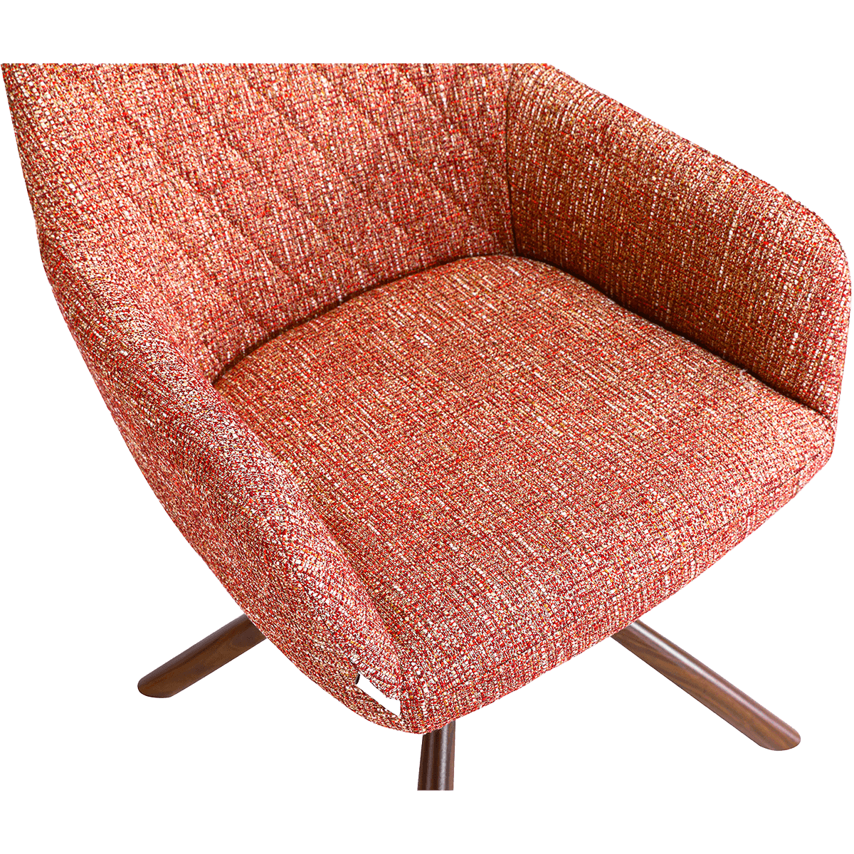 Wolf Swivel Meeting Chair Red OTE Walnut Finish Base 6