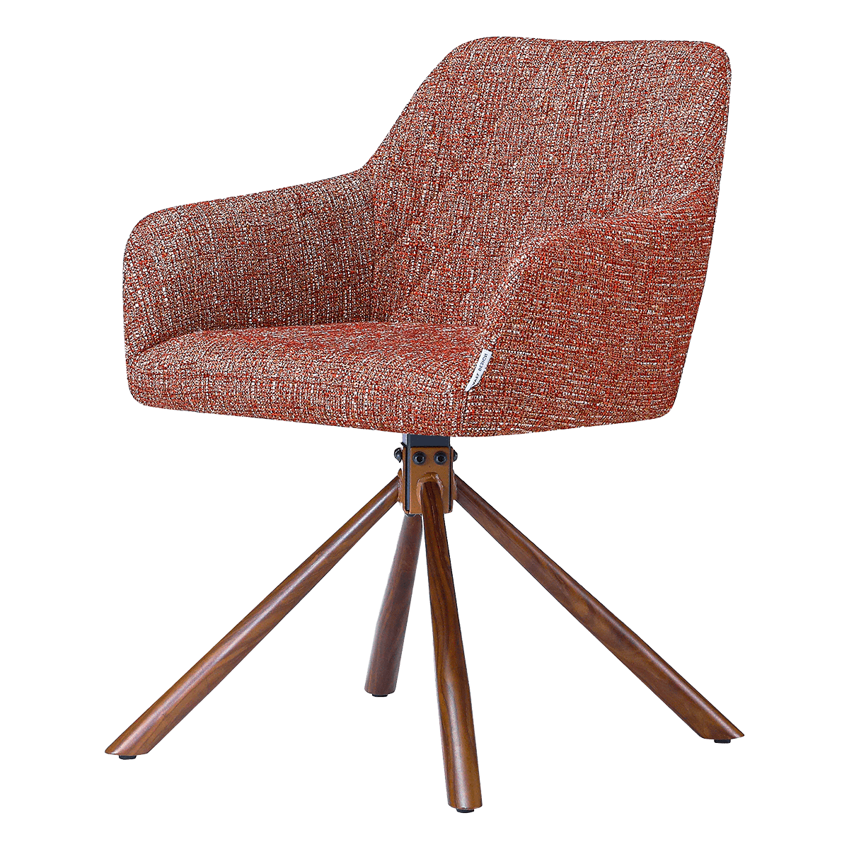 Wolf Swivel Dining Chair – Red (OTE) – Walnut Finish Base