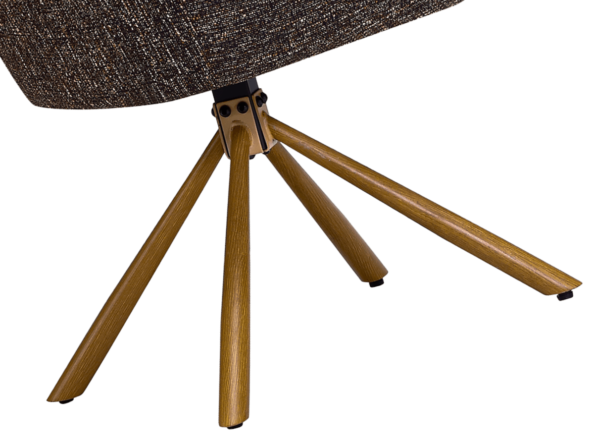 Wolf Swivel Dining Chair Dark Brown OTE Oak Base 1