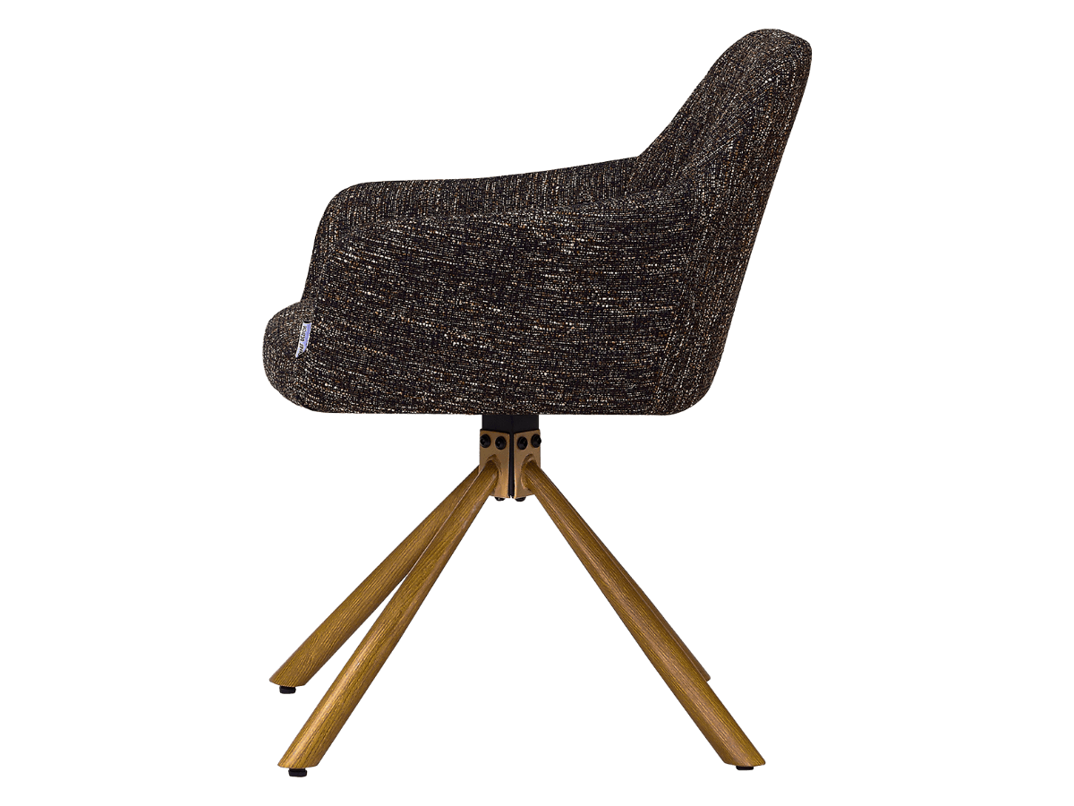 Wolf Swivel Dining Chair Dark Brown OTE Oak Base 4