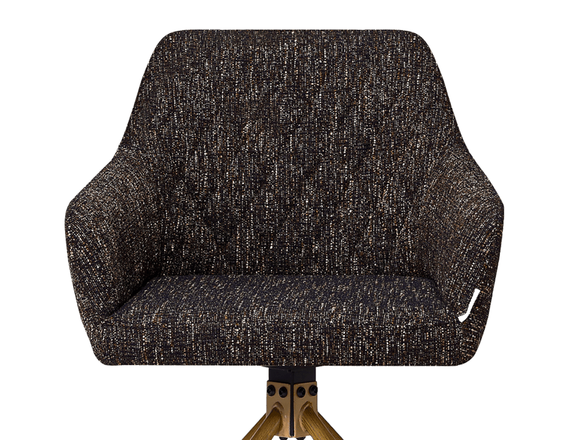 Wolf Swivel Dining Chair Dark Brown OTE Oak Base 5