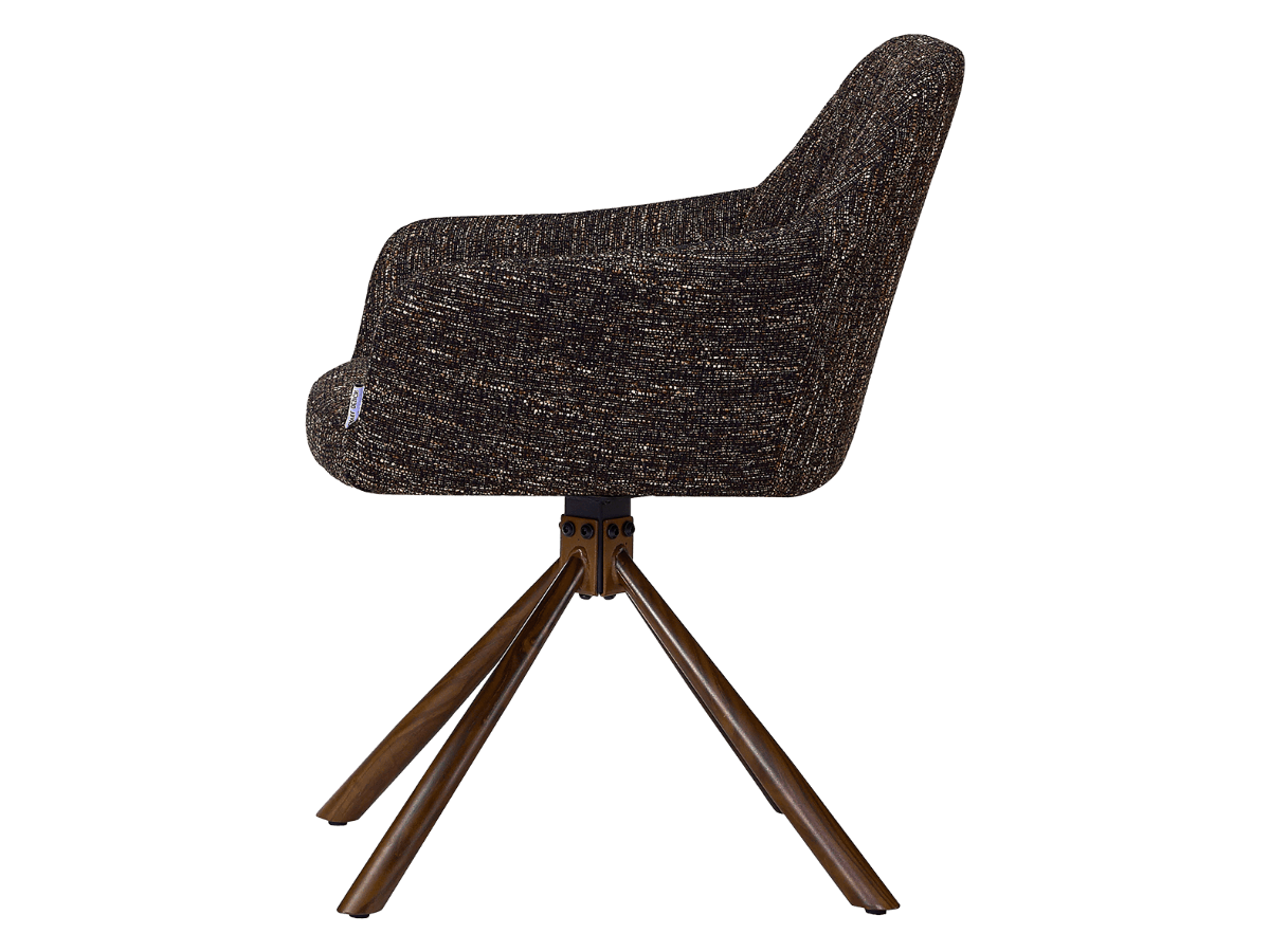Wolf Swivel Dining Chair Dark Brown OTE Walnut Base 10