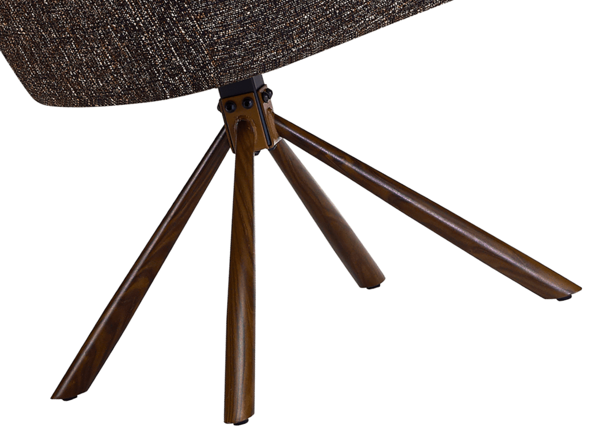 Wolf Swivel Dining Chair Dark Brown OTE Walnut Base 5