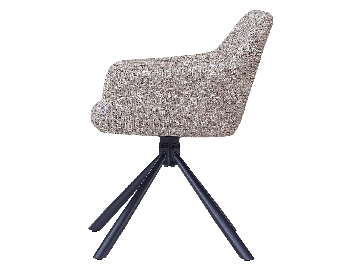 Wolf Swivel Dining Chair Sand OTE Black Base5