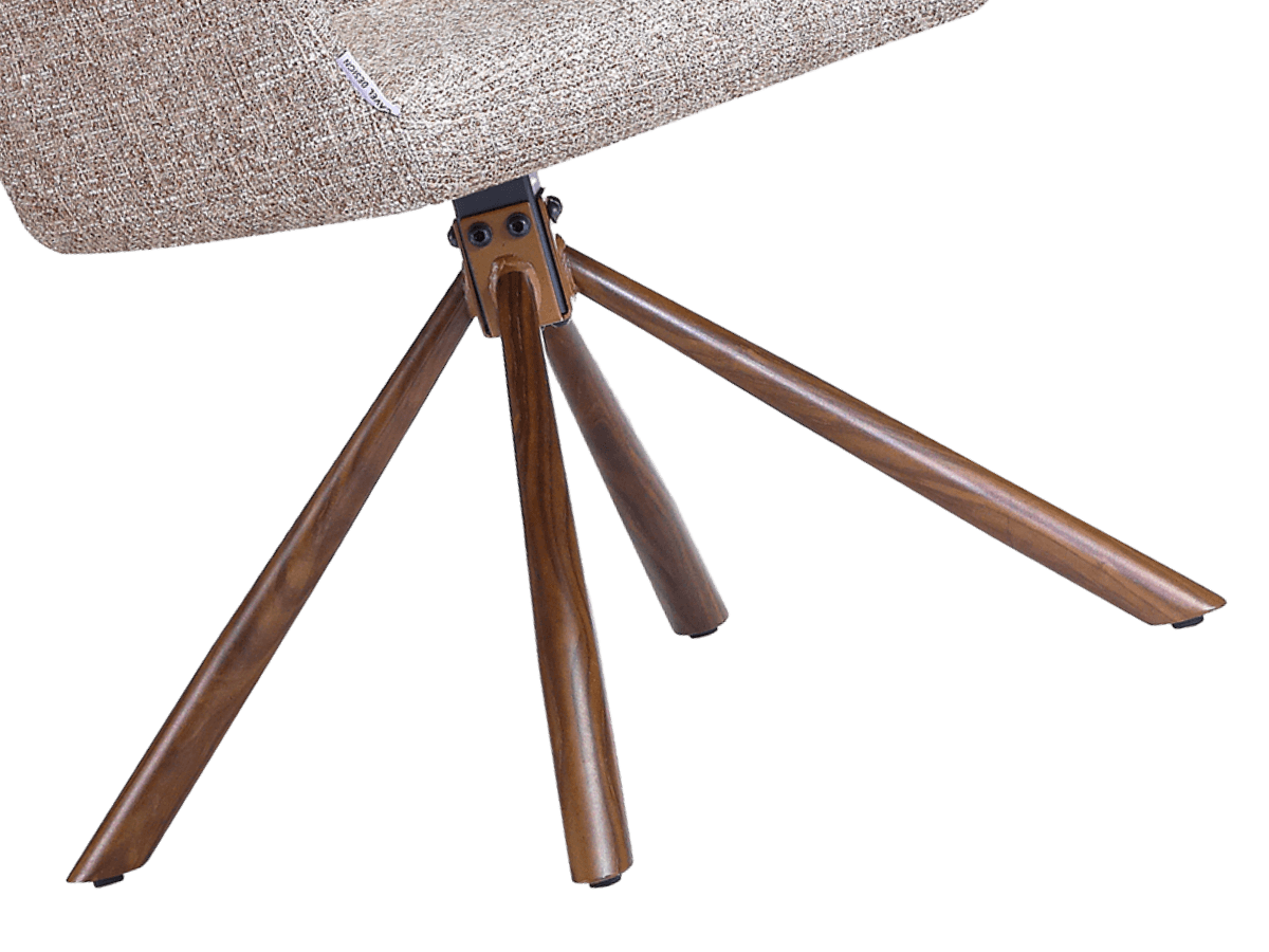 Wolf Swivel Dining Chair Sand OTE Walnut Finish Base 7