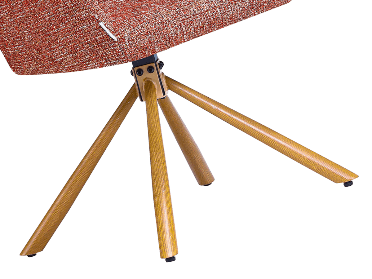 Wolf Swivel Meeting Chair Red OTE Oak Finish Base 10