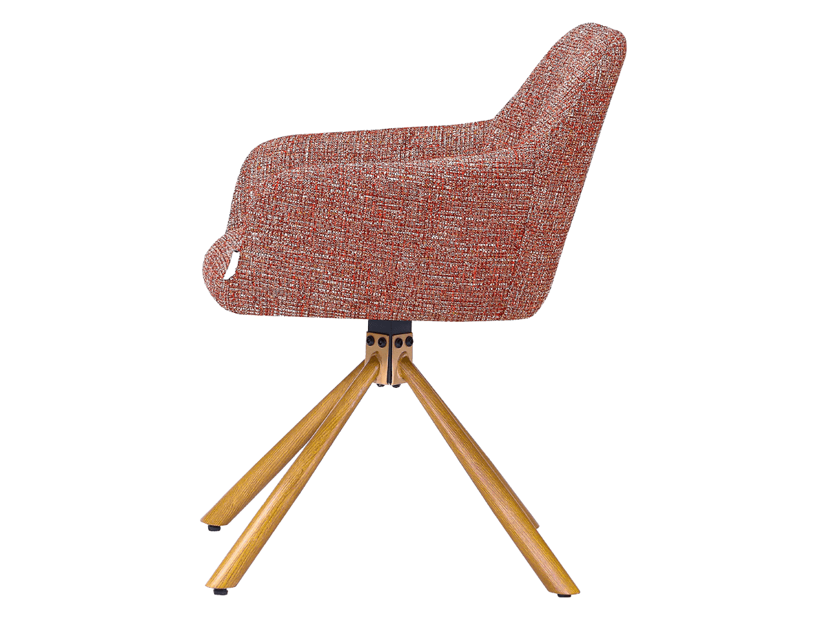 Wolf Swivel Meeting Chair Red OTE Oak Finish Base 2