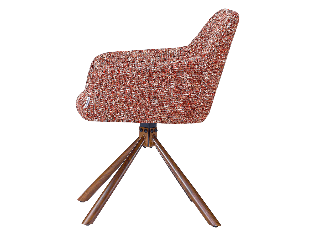 Wolf Swivel Meeting Chair Red OTE Walnut Finish Base 5