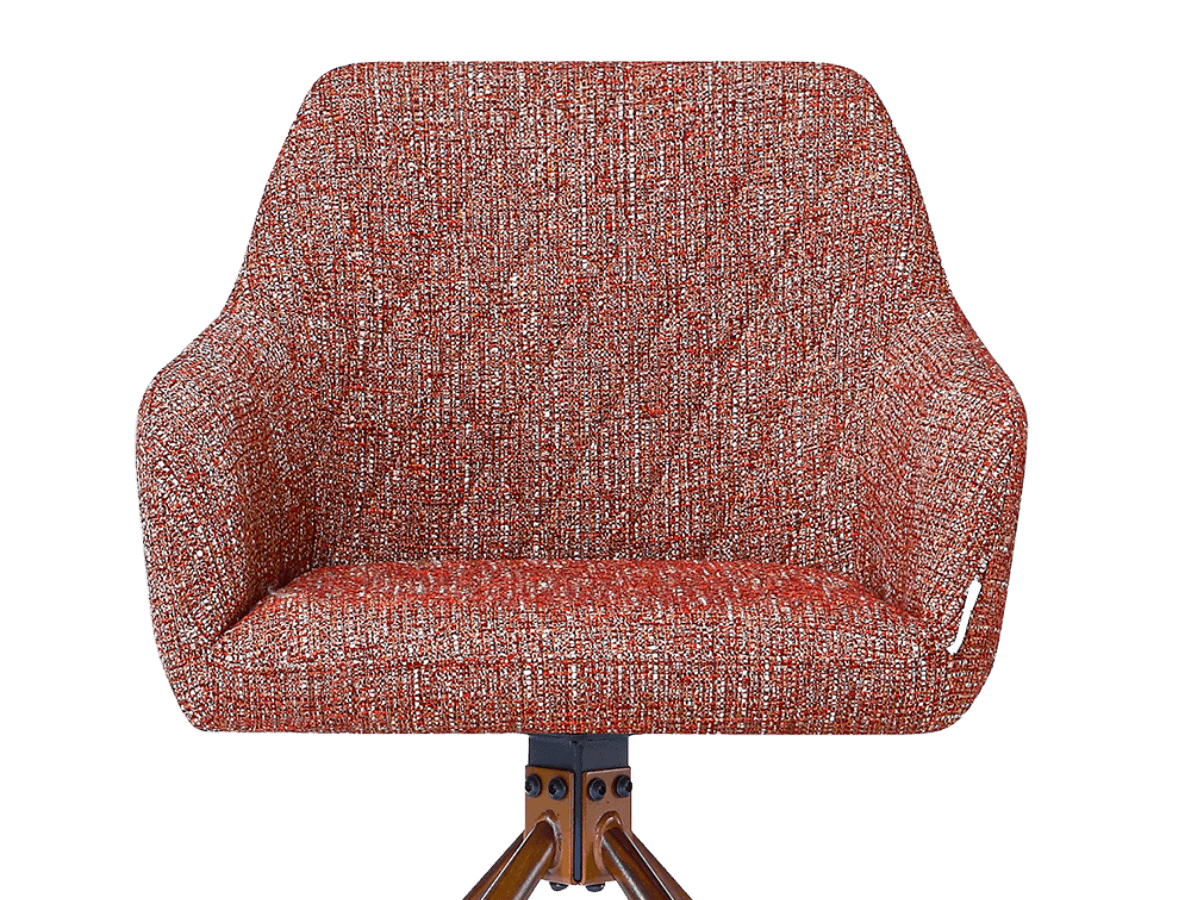 Wolf Swivel Meeting Chair Red OTE Walnut Finish Base 8