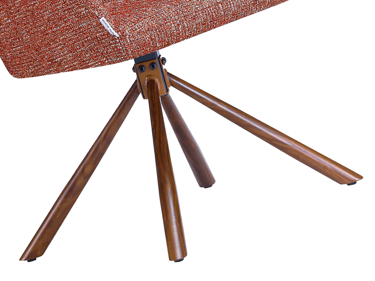 Wolf Swivel Meeting Chair Red OTE Walnut Finish Base 9