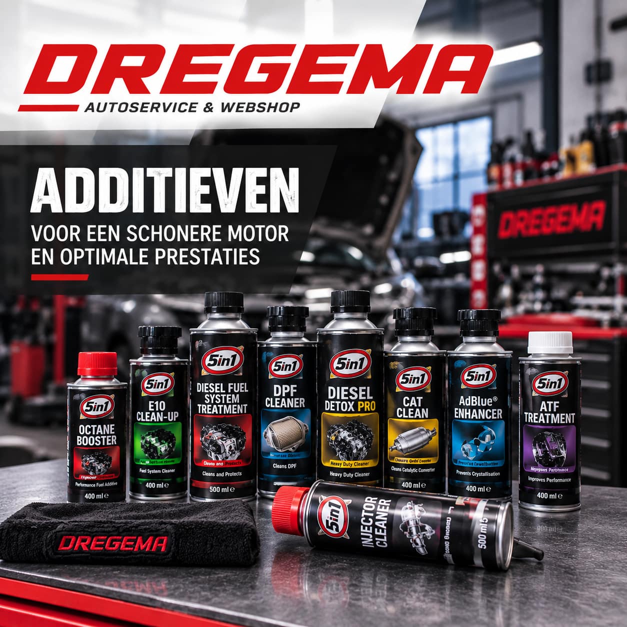 5in1 auto additieven voor benzine, diesel, DPF en AdBlue bij Dregema
