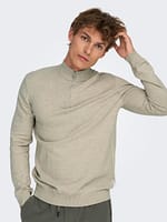 ONSLOUI REG 12 MEL HALF ZIP KNIT NOOS