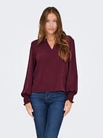 ONLMETTE V-NECK LS SMOCK TOP NOOS WVN