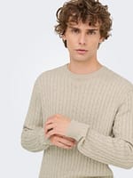 ONSLOUI REG 12 CABEL CREW KNIT NOOS