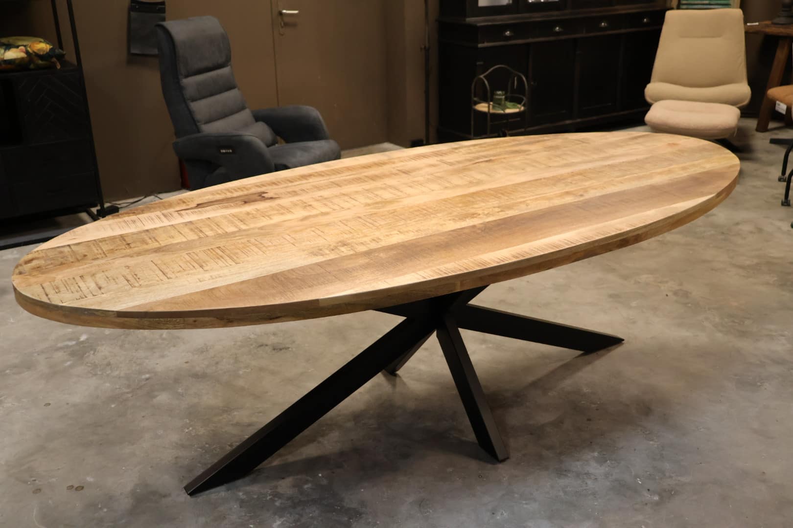 Ovale mango tafel Aldo 220 cm - Afbeelding 2