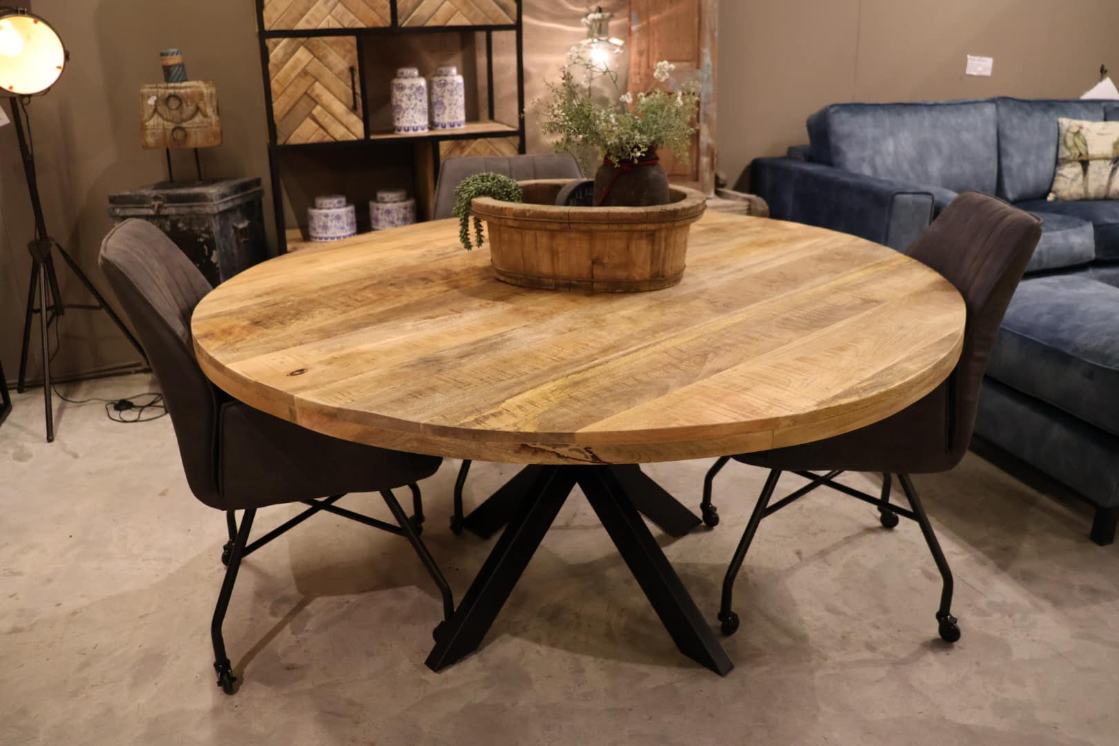 Ronde mango eettafel Dave Ø 140 cm - Afbeelding 3