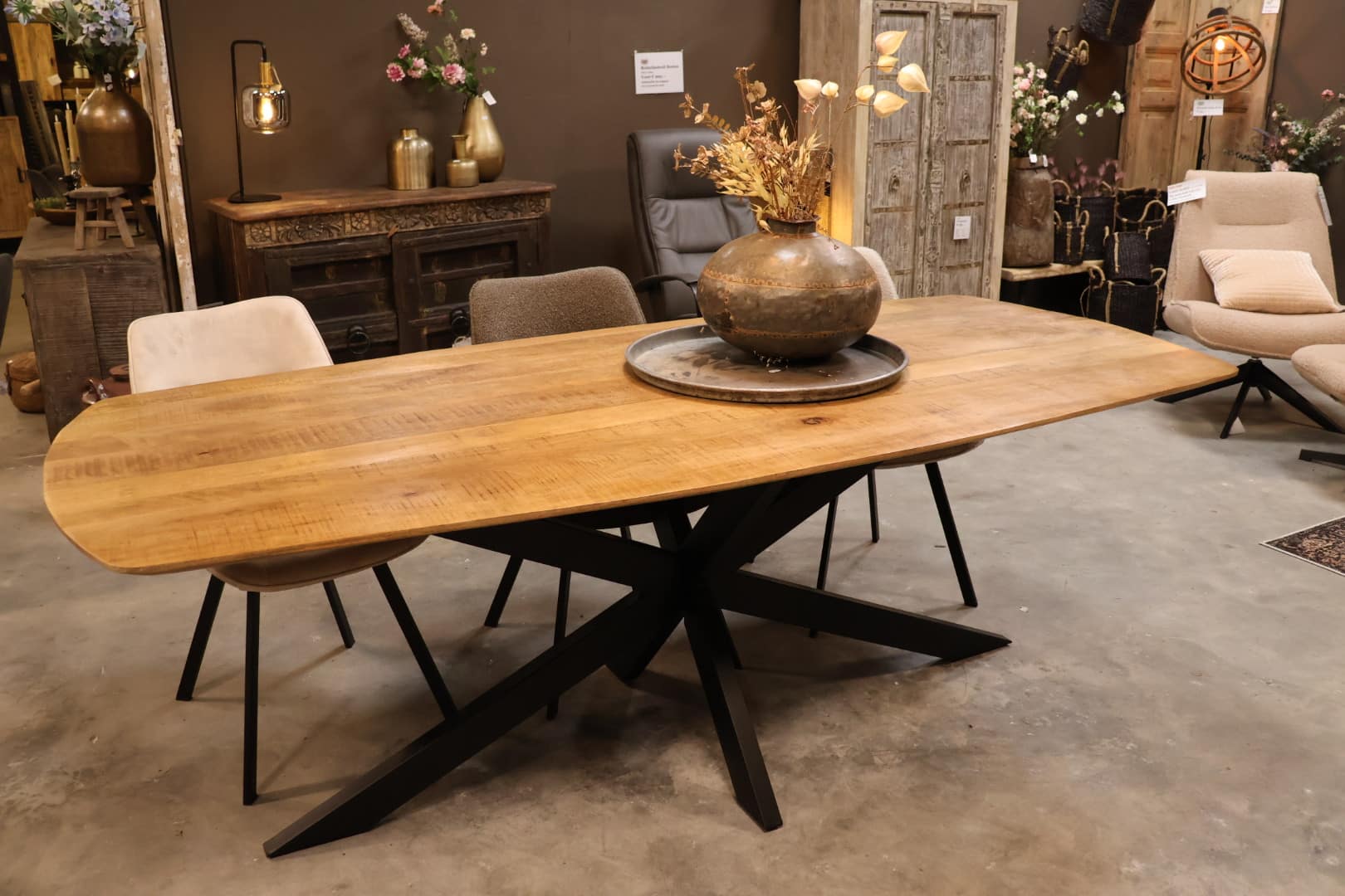 Deens ovale mango tafel Kjeld 200 cm