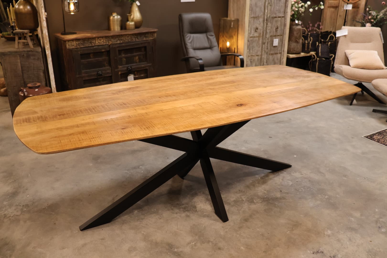 Deens ovale mango tafel Kjeld 200 cm - Afbeelding 2