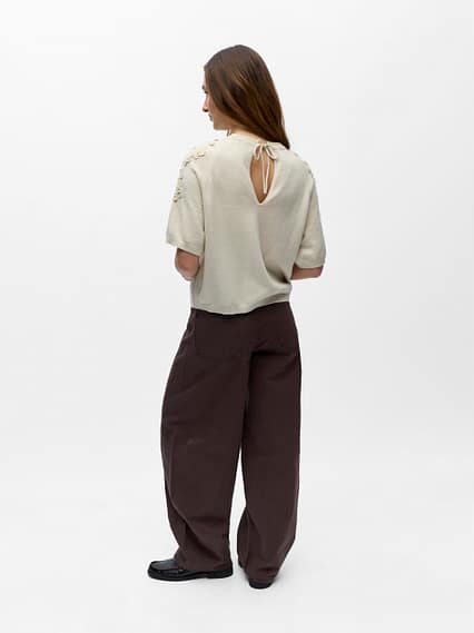 Object Objava 2/4 Lo O-Neck Top Noos voor dames, wit, S