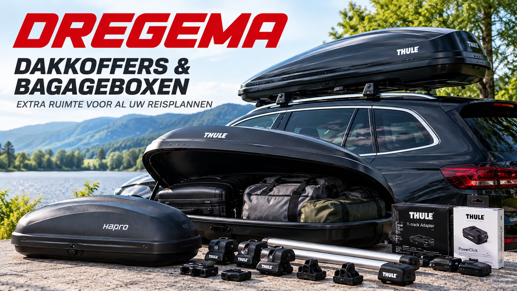 Dakkoffers en bagageboxen voor de auto bij Dregema