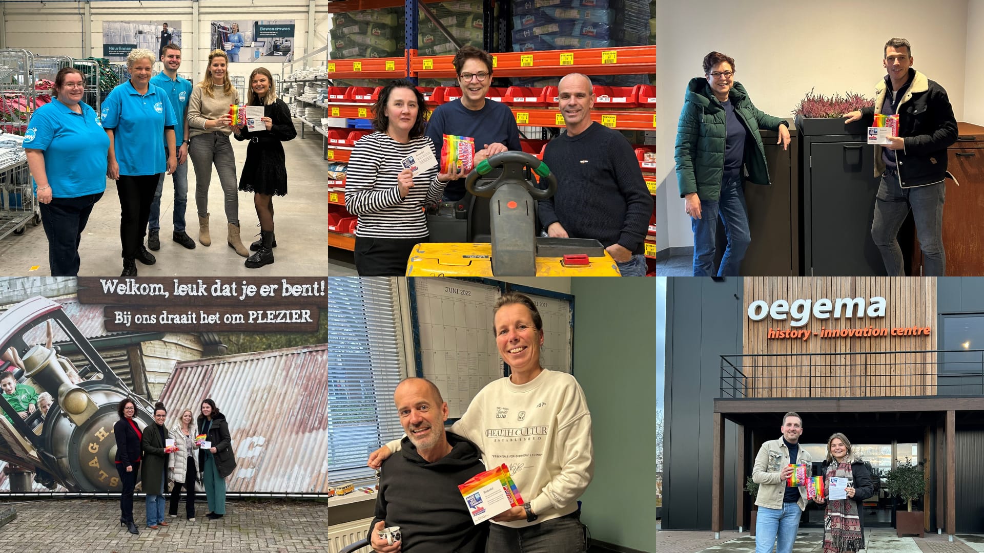 Collage van 6 foto's die genomen zijn met ondernemers uit of actief in de gemeente Hardenberg.