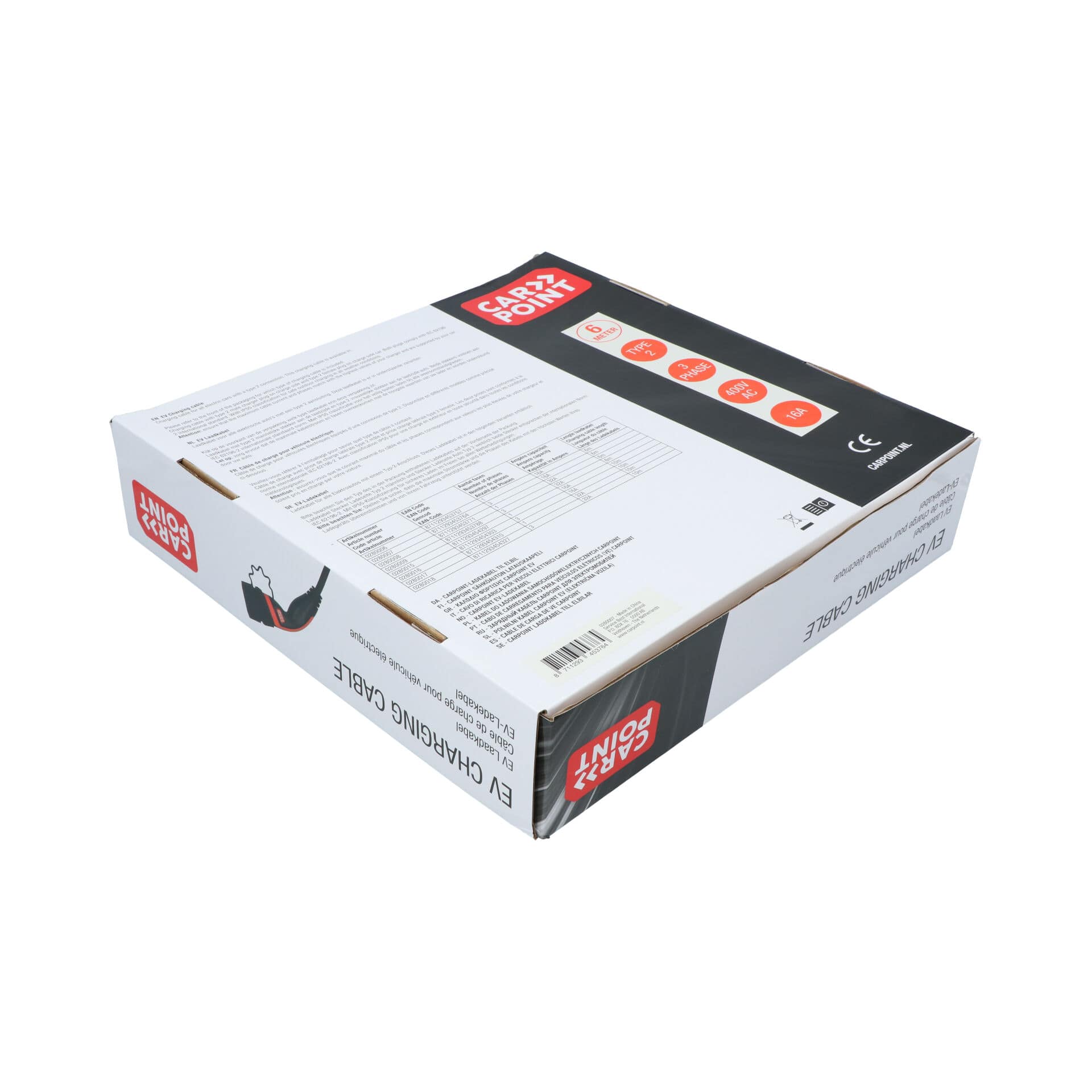Carpoint Laadkabel Elektrische Auto Type2>2 16A 3ph 6 meter