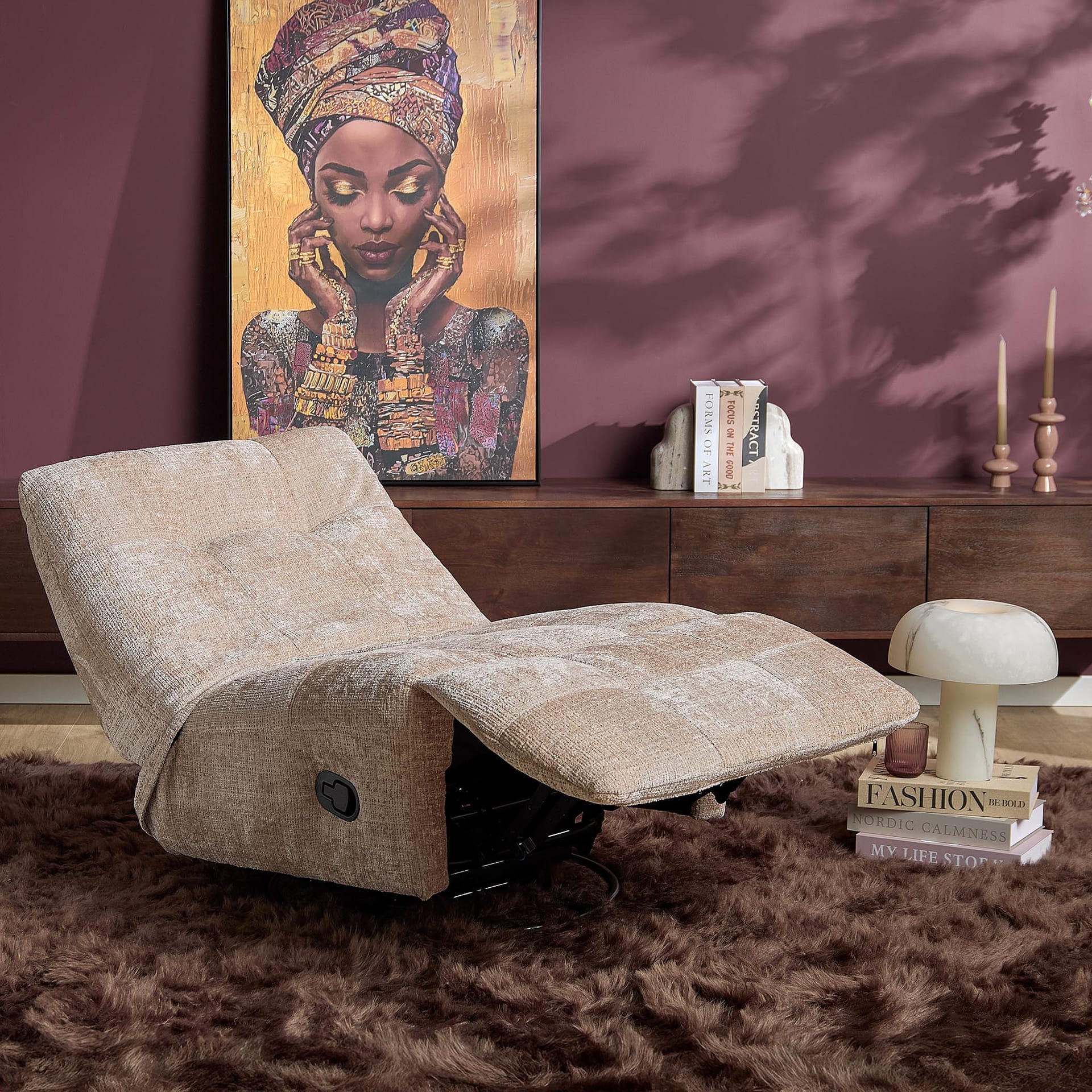 Relaxfauteuil Lazy beige - Afbeelding 2
