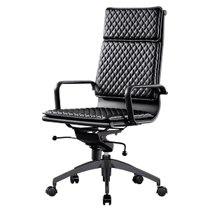Diamond Highback Softpad Executive Chair Black | Black Frame