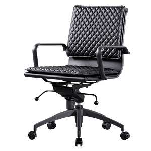 Diamond Lowback Softpad Office Chair Black | Black Frame