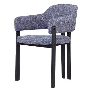 Isamu Japandi Dining Chair - Blue OTE - Black Base