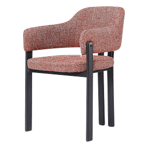 Isamu Japandi Dining Chair - Red OTE - Black Base