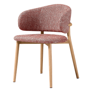 Nagato Design Dining Chair – Red (OTE) – Oak Finish Base