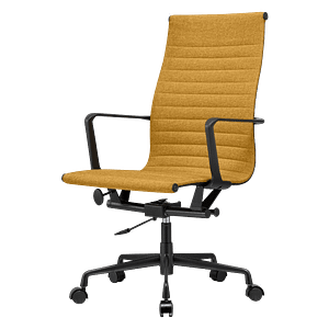 Premium Highback Ribbed Executive Chair Oker Linen | Black Frame