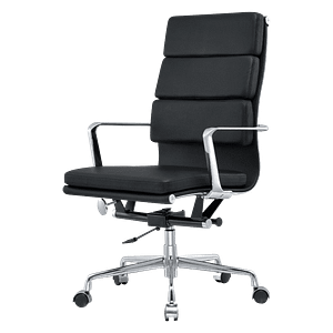 Premium Highback Softpadding Executive Chair Black Leather | Chrome Frame