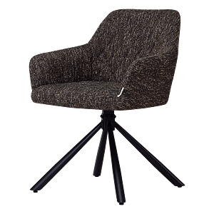 Wolf Swivel Dining Chair – Dark/Brown (OTE) – Black Base