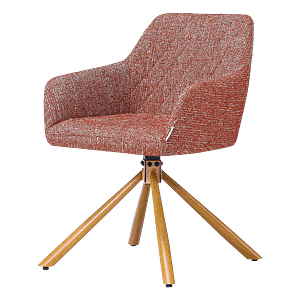 Wolf Swivel Dining Chair – Red (OTE) – Oak Finish Base