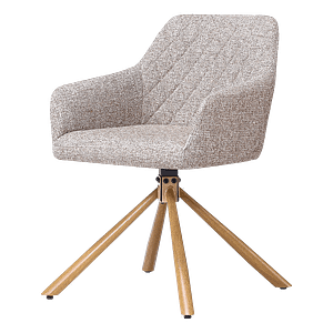 Wolf Swivel Dining Chair – Sand (OTE) – Oak Finish Base
