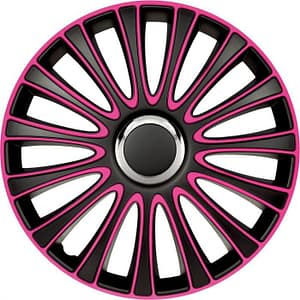 4-Delige Wieldoppenset LeMans 14-inch zwart/roze