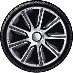 4-Delige J-Tec Wieldoppenset Veron 14-inch zilver/zwart/carbon-look