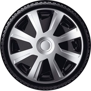 4-Delige J-Tec Wieldoppenset Mistral Van 15-inch zilver/zwart (bol)