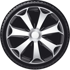 AutoStyle 4-Delige Wieldoppenset Mega 14-inch zilver/zwart