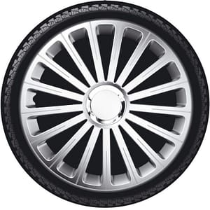 AutoStyle 4-Delige Wieldoppenset Radical 13-inch zilver + chroom ring