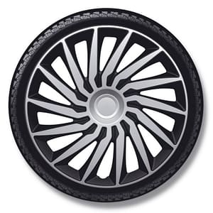 AutoStyle 4-Delige Wieldoppenset Kendo 14-inch zilver/zwart
