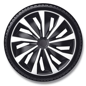 AutoStyle 4-Delige Wieldoppenset Grip 15-inch zilver/zwart