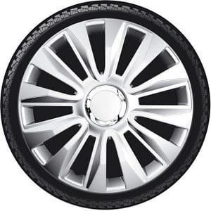 AutoStyle 4-Delige Wieldoppenset Avalone Pro 15-inch zilver + chroom ring
