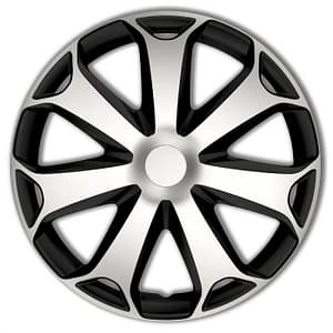 4-Delige Wieldoppenset Mega 14-inch zilver/zwart